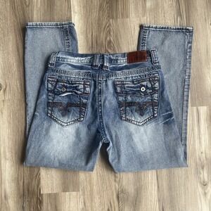 Nation Of Saints Men's Blue Jeans Original Straight Cotton‎ Size 34 x 30 Grunge